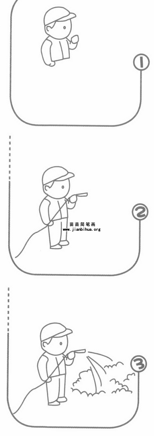 园丁简笔画图片,教程