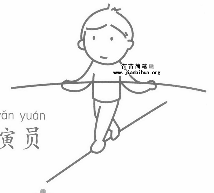 杂技演员简笔画图片,教程